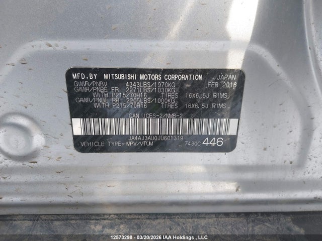JA4AJ3AU0JU601319 Mitsubishi RVR SE