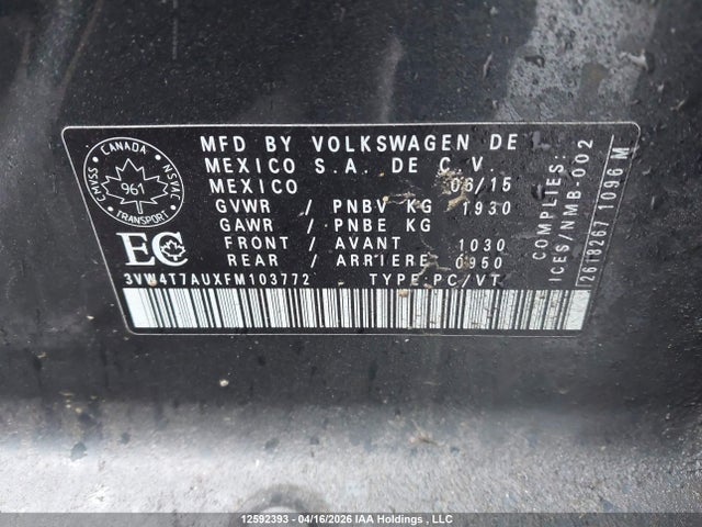 3VW4T7AUXFM103772 Volkswagen Golf Gti 5-door Autobahn