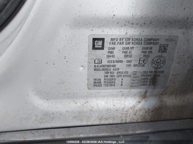 Buick Encore Convenience 2015 KL4CJASB2FB091889 Image 9