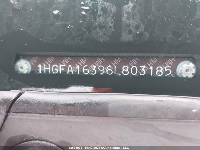 Aukcja sprzedaży 2006 Honda Civic Dx-g, vin: 1HGFA16396L803185, numer aukcji: 12591975