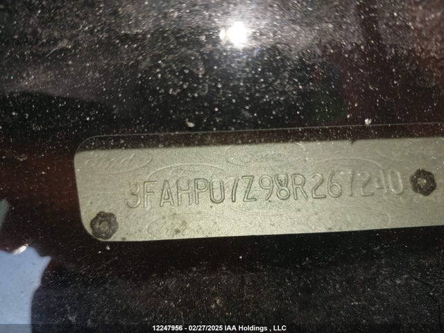 12247956 :رقم المزاد ، 3FAHP07Z98R267240 vin ، 2008 Ford Fusion Se مزاد بيع