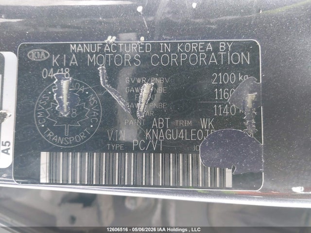 KNAGU4LE0J5028514 KIA Optima