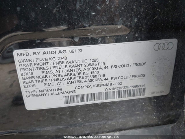 Продажа на аукционе авто 2023 Audi Q4 E-tron 50, vin: WA1M2BFZXPP065334, номер лота: 12606526