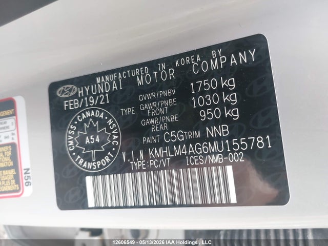 KMHLM4AG6MU155781 Hyundai Elantra Preferred Ivt