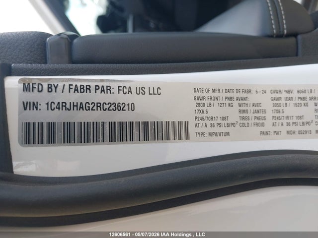 12606561 :رقم المزاد ، 1C4RJHAG2RC236210 vin ، 2024 Jeep Grand Cherokee Laredo مزاد بيع