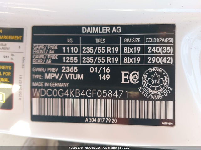 Продаж на аукціоні авто 2016 Mercedes-benz Glc 300 4matic, vin: WDC0G4KB4GF058471, номер лоту: 12606570