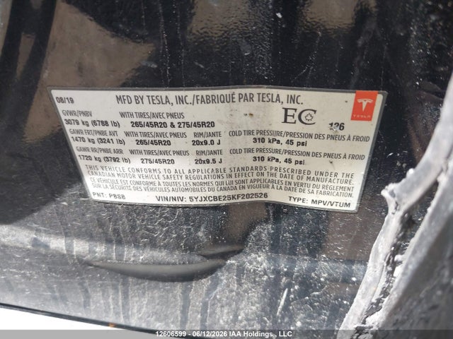 Tesla MODEL X 2019 5YJXCBE25KF202526 Image 9