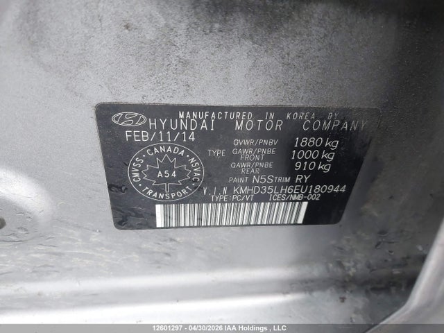 KMHD35LH6EU180944 Hyundai Elantra Gt Gls