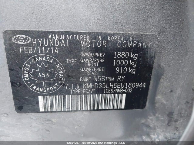 KMHD35LH6EU180944 Hyundai Elantra Gt Gls