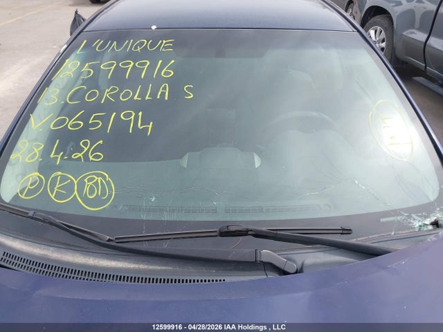 2013 Toyota Corolla S მანქანა იყიდება აუქციონზე, vin: 2T1BU4EE4DC065194, აუქციონის ნომერი: 12599916