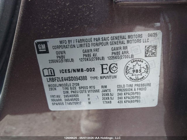 LRBFZLE44SD094388 Buick Envision Sport Touring Awd