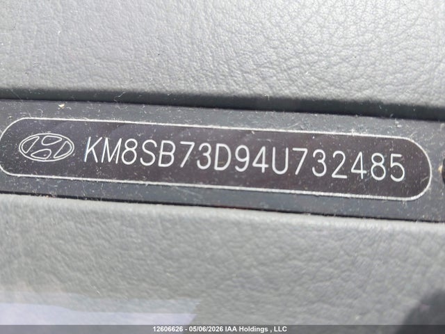 2004 Hyundai Santa Fe მანქანა იყიდება აუქციონზე, vin: KM8SB73D94U732485, აუქციონის ნომერი: 12606626