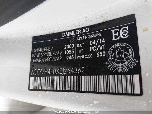 WDDMH4EBXEJ264362 Mercedes-Benz B250