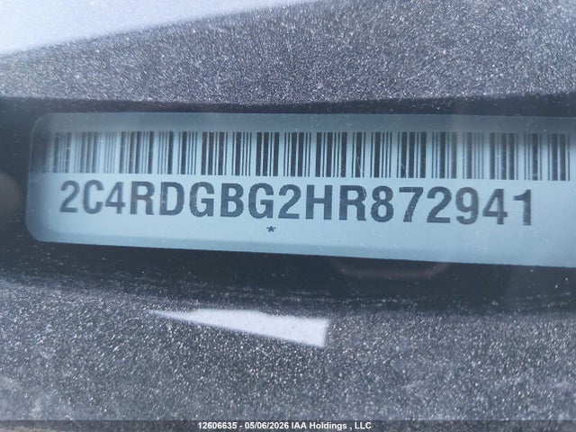 2017 Dodge Grand Caravan Se მანქანა იყიდება აუქციონზე, vin: 2C4RDGBG2HR872941, აუქციონის ნომერი: 12606635