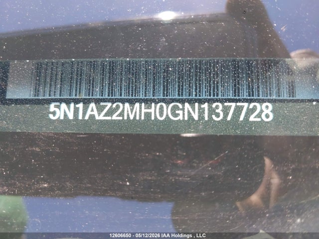 5N1AZ2MH0GN137728 Nissan Murano S/sl/sv/platinum