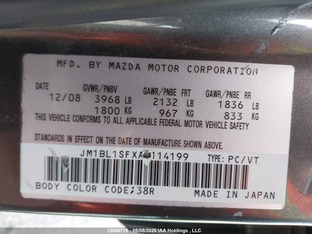 Aukcja sprzedaży 2010 Mazda Mazda3, vin: JM1BL1SFXA1114199, numer aukcji: 12606716