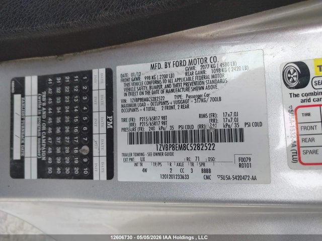 Продажа на аукционе авто 2012 Ford Mustang, vin: 1ZVBP8EM8C5282522, номер лота: 12606730