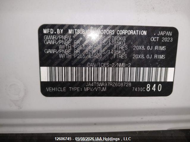 Продажа на аукционе авто 2024 Mitsubishi Outlander Sel, vin: JA4T5WA97RZ608728, номер лота: 12606745