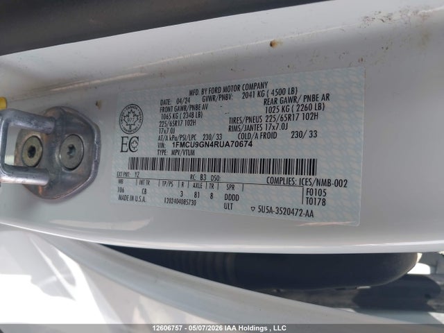 Ford Escape Active 2024 1FMCU9GN4RUA70674 Image 9