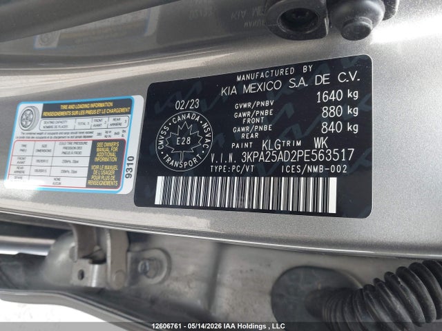 3KPA25AD2PE563517 KIA Rio Lx Premium/lx+