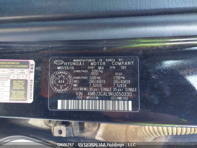 12606767 :رقم المزاد ، KM8J3CAL9KU050330 vin ، 2019 Hyundai Tucson Ultimate مزاد بيع