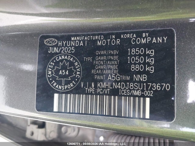 2025 Hyundai Elantra Limited მანქანა იყიდება აუქციონზე, vin: KMHLN4DJ8SU173670, აუქციონის ნომერი: 12606771