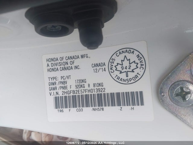 Honda Civic Lx 2015 2HGFB2E57FH013922 Image 17