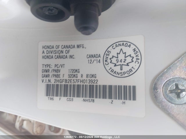 Honda Civic Lx 2015 2HGFB2E57FH013922 Image 9