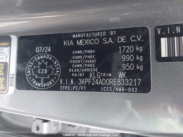 3KPF24AD0RE833217 KIA Forte Lx/lxs