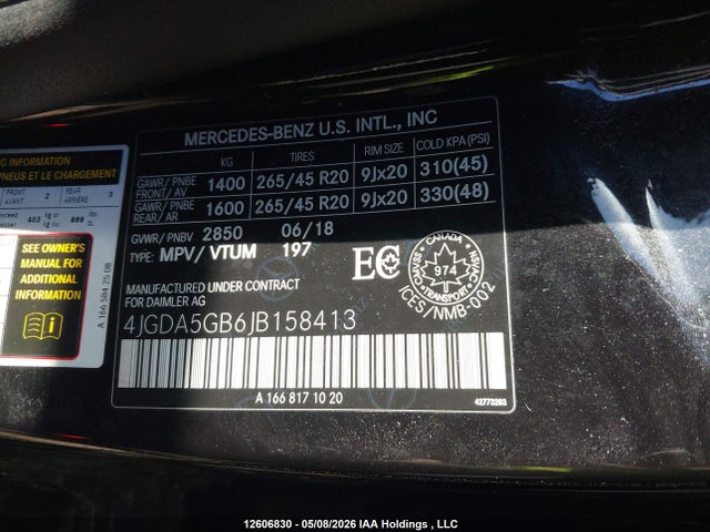 Продаж на аукціоні авто 2018 Mercedes-benz Gle 400 4matic, vin: 4JGDA5GB6JB158413, номер лоту: 12606830