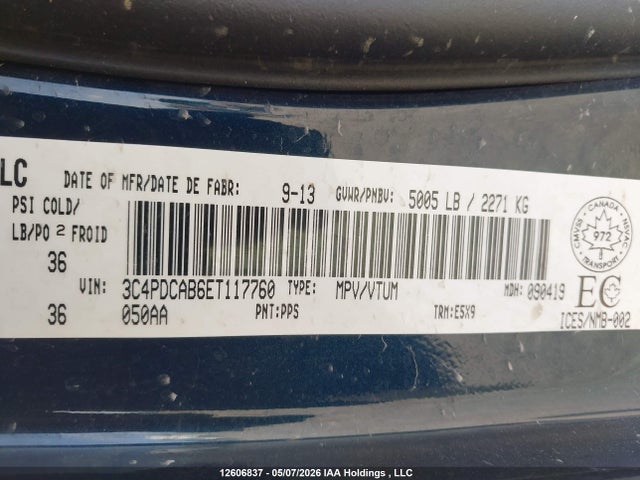 Aukcja sprzedaży 2014 Dodge Journey Se, vin: 3C4PDCAB6ET117760, numer aukcji: 12606837