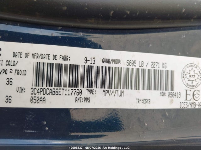 Aukcja sprzedaży 2014 Dodge Journey Se, vin: 3C4PDCAB6ET117760, numer aukcji: 12606837