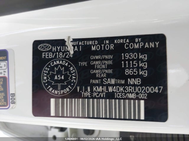 2024 Hyundai Elantra N Dct მანქანა იყიდება აუქციონზე, vin: KMHLW4DK3RU020047, აუქციონის ნომერი: 12606851