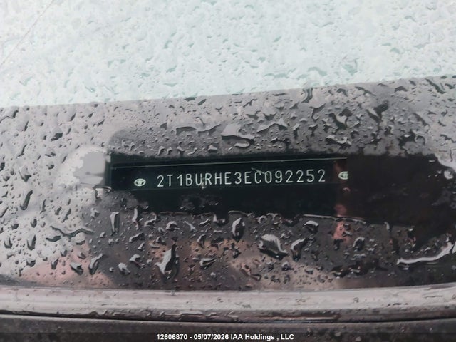 Продаж на аукціоні авто 2014 Toyota Corolla L/le/le Pls/prm/s/s Pls, vin: 2T1BURHE3EC092252, номер лоту: 12606870