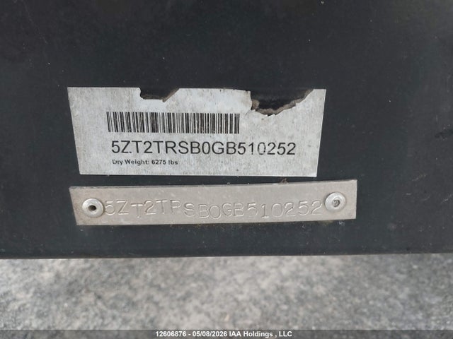 12606876 :رقم المزاد ، 5ZT2TRSBOGB510252 vin ، 2016 Forest River Tracer مزاد بيع