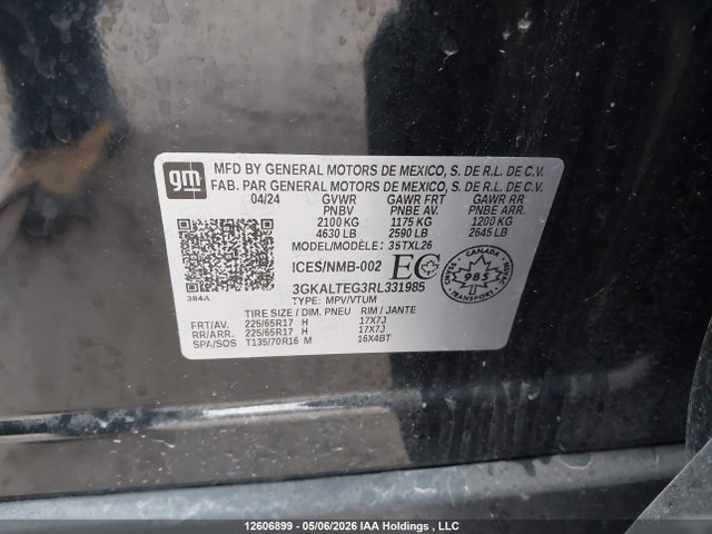3GKALTEG3RL331985 GMC Terrain Sle