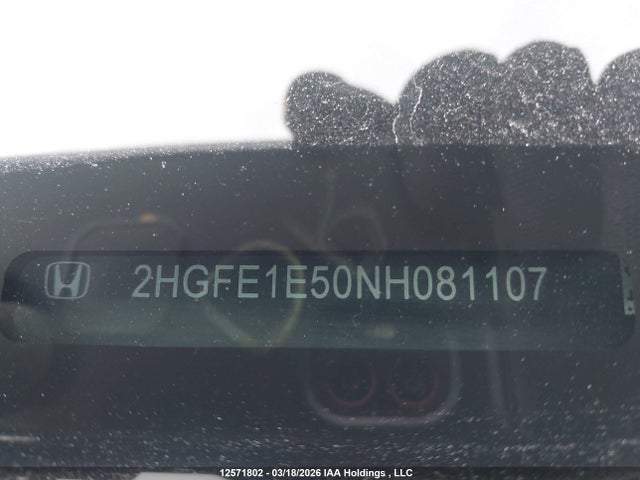 12571802 :رقم المزاد ، 2HGFE1E50NH081107 vin ، 2022 Honda Civic Si Si مزاد بيع