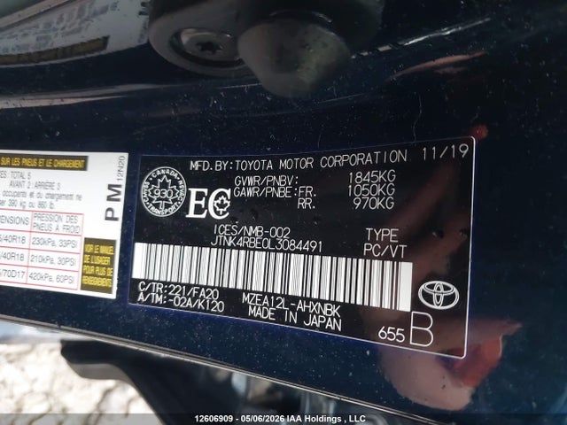 JTNK4RBE0L3084491 Toyota Corolla