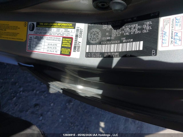 2007 Toyota Sienna Ce მანქანა იყიდება აუქციონზე, vin: 5TDZK29C47S053639, აუქციონის ნომერი: 12606918