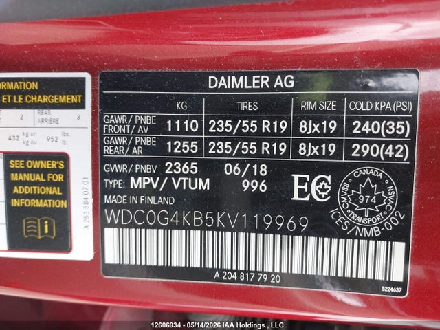 WDC0G4KB5KV119969 Mercedes-Benz Glc 300 4matic