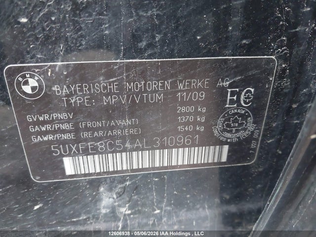 Aukcja sprzedaży 2010 Bmw X5 Xdrive48i, vin: 5UXFE8C54AL310961, numer aukcji: 12606938