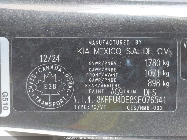 Aukcja sprzedaży 2025 Kia K4 Ex, vin: 3KPFU4DE8SE076541, numer aukcji: 12606951