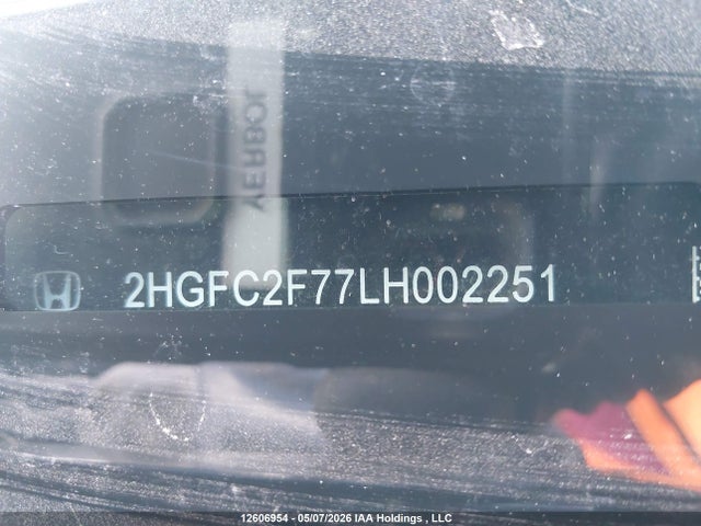 Aukcja sprzedaży 2020 Honda Civic Ex, vin: 2HGFC2F77LH002251, numer aukcji: 12606954