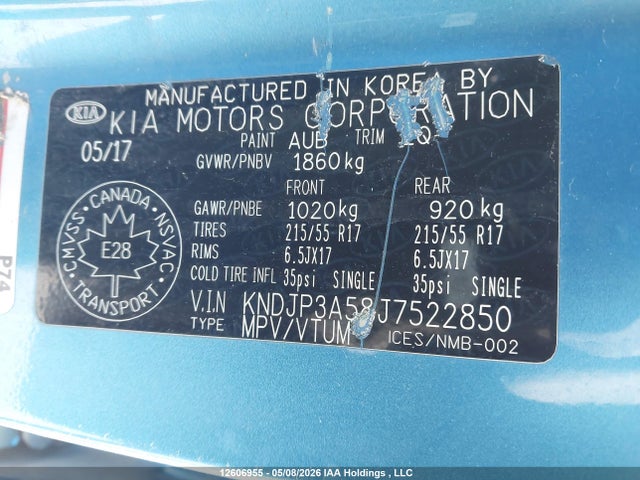 KIA SOUL + 2018 KNDJP3A58J7522850 Image 19
