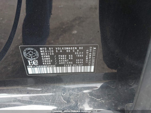 3VW117AU0HM049006 Volkswagen Golf 1.8 Tsi Comfortline/1.8 Tsi Highline/1.8 Tsi Trendline