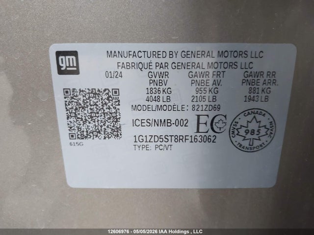 1G1ZD5ST8RF163062 Chevrolet MALIBU LT