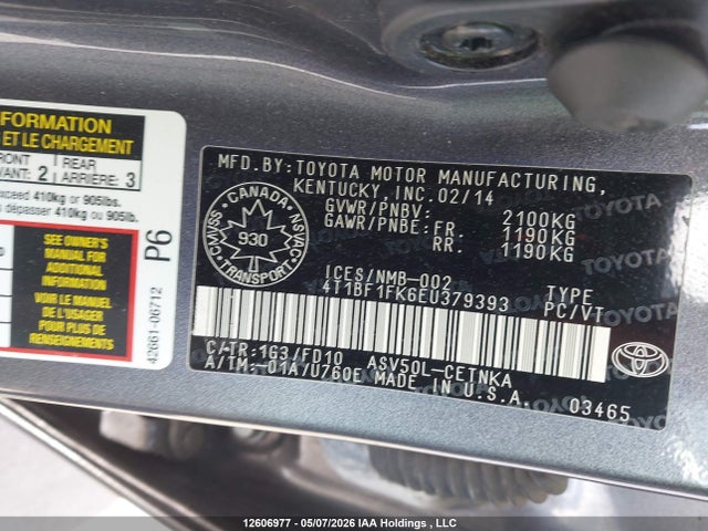 Aukcja sprzedaży 2014 Toyota Camry Le, vin: 4T1BF1FK6EU379393, numer aukcji: 12606977