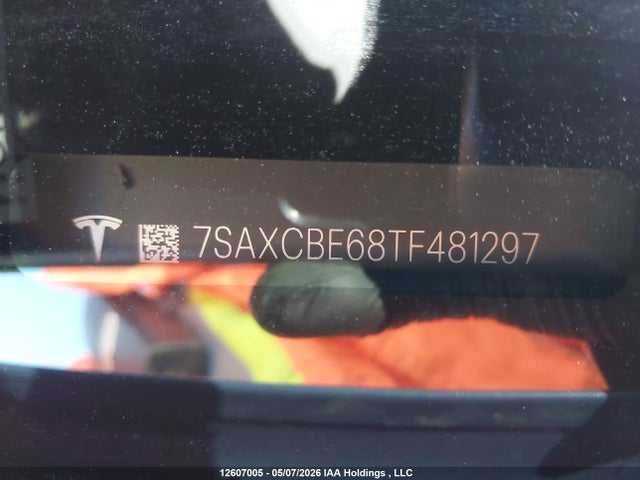 12607005 :رقم المزاد ، 7SAXCBE68TF481297 vin ، 2026 Tesla Model X Plaid مزاد بيع