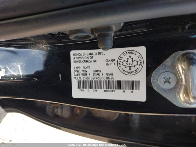Aukcja sprzedaży 2014 Honda Civic Lx, vin: 2HGFB2F45EH038726, numer aukcji: 12607013