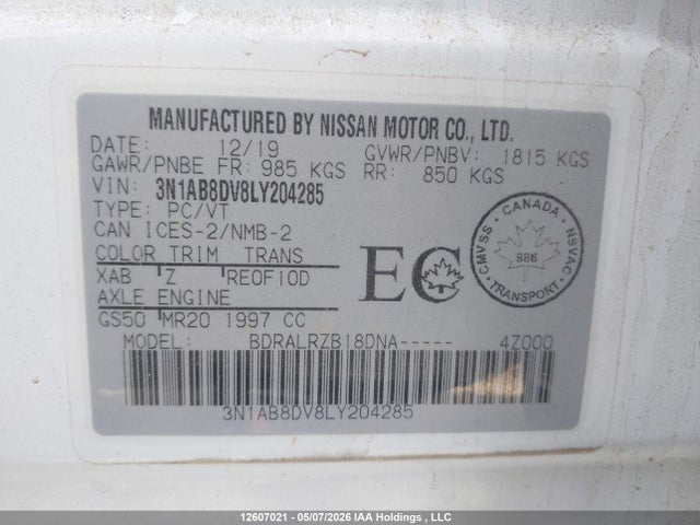 Nissan SENTRA SR 2020 3N1AB8DV8LY204285 Image 18